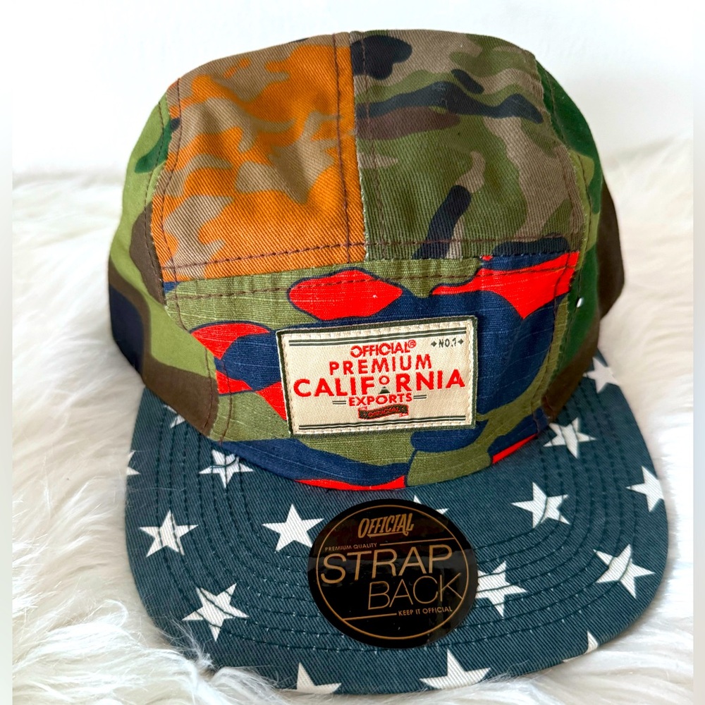 Official Premium California  Export Camouflage and Stars Strapback Hat